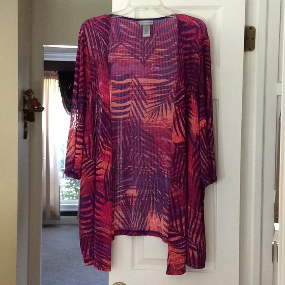 Catherines Tops - NWOT! Bright multi colored cardigan.
